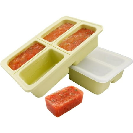 Silicone Freezer Trays With Lid 2 Pack - 1 Cup Silicone Soup Freezer Molds