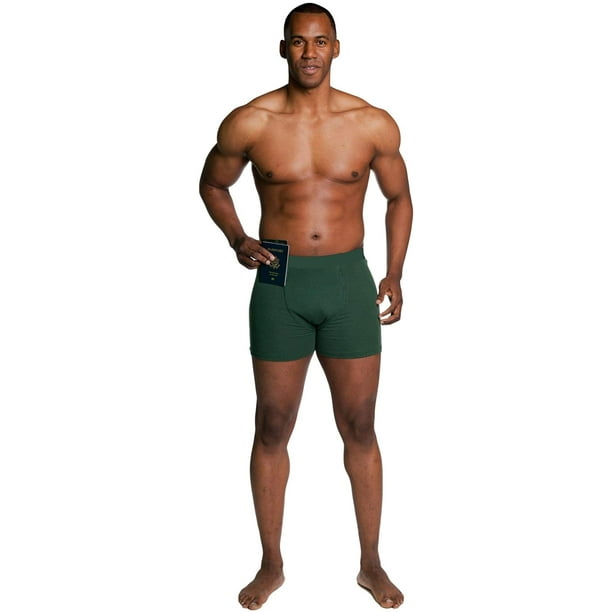 Stashitware Small Black Mens Secrert Stash Pocket Underwear, Boxer