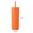 thumbnail image 3 of CSChome Straw Cup Large Capacity Leak proof 16OZ Cup with Lid: Matte Body Milk Coffee Juice Mug, 3 of 7