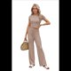 thumbnail image 2 of Conjunto Deportivo de Verano para Mujer, de Corta y Bloques de Color, con Pantalones Ajustados, A Juego, para Estar en Casa, 2025 Gris Rosado Pálido S, 2 of 10