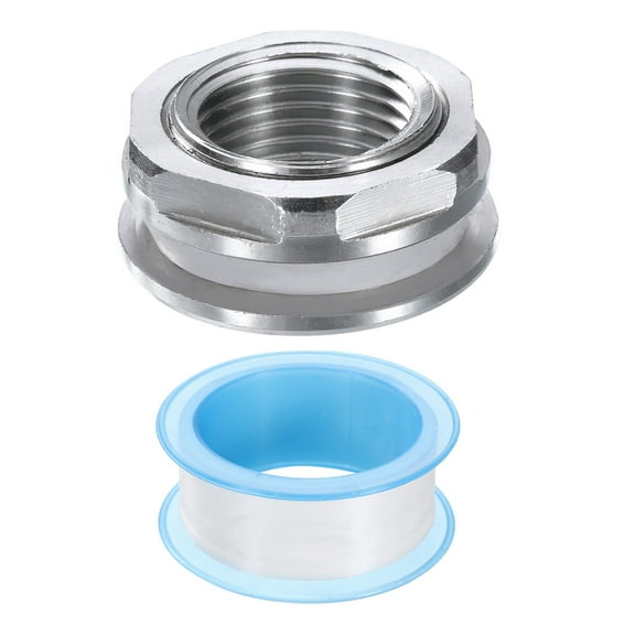 Bulkhead Fitting 1/2" Female 304 Stainless Steel Water Tank Connector Water Tank Adapter Thru-Bulk Pipe Fitting
