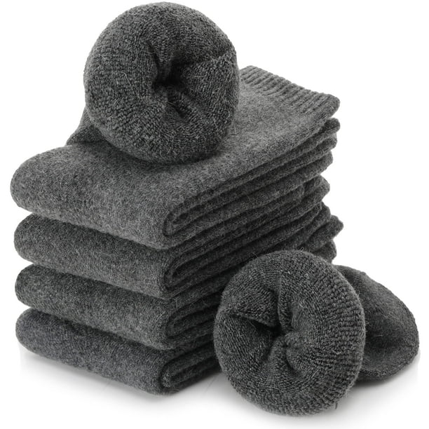 ProEtrade Calcetines de lana merino térmicos cálidos de invierno gruesos botas de senderismo botas acogedoras y cómodas para mujeres calcetines de trabajo paquete de 5 (gris)