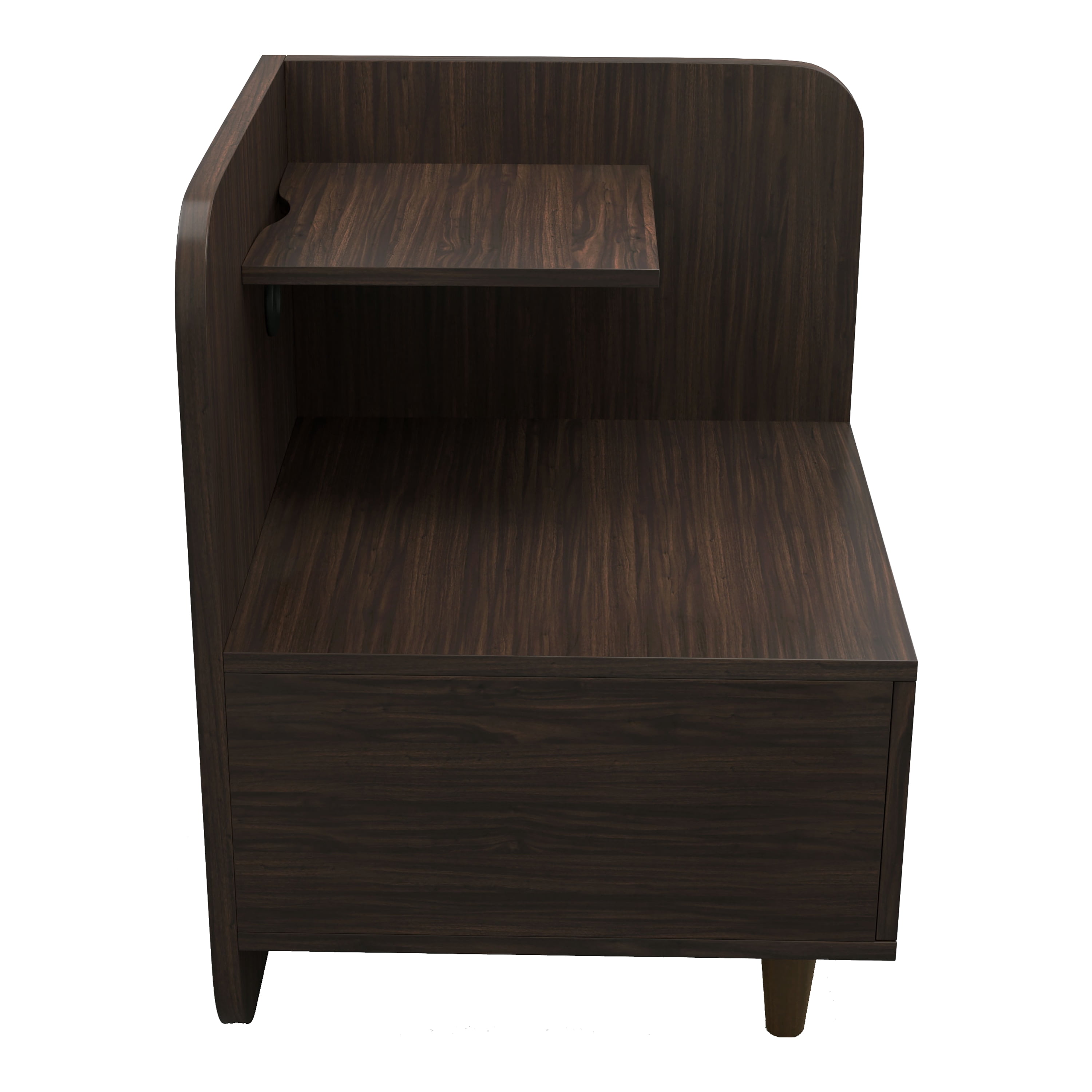 Furniture of America Ames Adult Modern 1-Drawer Nightstand with 2-Shelf, Wenge