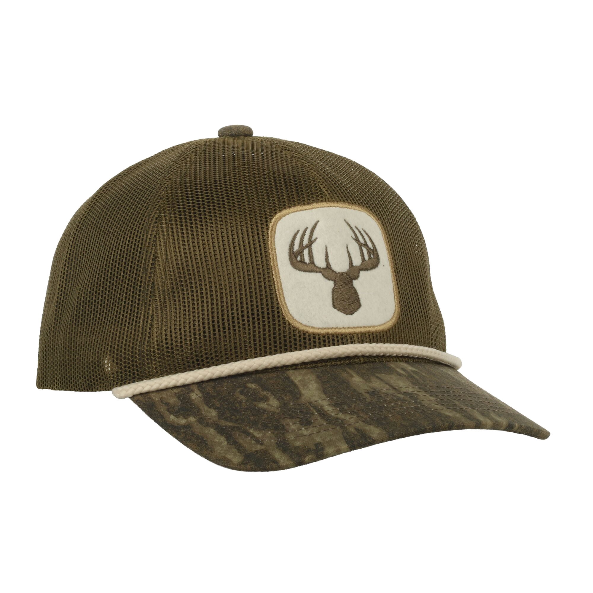 Mossy Oak® New Bottomland Camo Trucker Hat – Unstructured, Felt Patch, Snapback, One Size