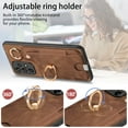 thumbnail image 2 of Allytech Wallet Case for Samsung Galaxy A23 4G, Support Car Mount, Luxury PU Leather Shockproof Anti-Fall 360° Finger Ring Stand Rotatable Kickstand Case with Magnetic Snap & Card Slots - Brown, 2 of 8