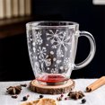 thumbnail image 2 of STP GOODS Snowfall Glass Mug Set of 4 pcs 11.8 fl oz (350 ml) Tea Mugs for Hot Beverages Coffee and Tea Mugs for Latte Cocoa Chocolate Glass Drinkware, Service for 4, Red, 2 of 4