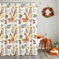 thumbnail image 2 of Shower Curtains Sets for Bathroom Decor Rustic Owl Fox Birds Fall Leaves Waterproof Bathroom Curtain with Hooks, Farm Animals Plants for Bathroom Decor,72x72IN, 2 of 6