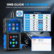 TopDiag T200 OBD2 Scanner Diagnostic Tool, OBD II Clear Reset Engine Error Code Professional Code Reader Diagnostic Scan Tools, Mode 6, Mode 8 & One-Click I/M, Plug & Play(Without Battery)Diagnostic