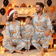 thumbnail image 4 of Leey-Word Matching Family Sleepwear Button Down Nightwear Sets 2 Pcs Pjs Long Sleeve Halloween Pajamas with pockets, 4 of 7