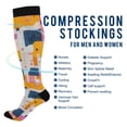 thumbnail image 2 of FORMRS Womens Knee High Socks Casual Long Thick Travel Daily Wear, 2 Pairs, Art Geometric, 2 of 6