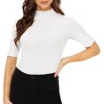 thumbnail image 1 of ORUYROP Chandail à Manches Courtes pour Femmes, Pull Ajusté en Jersey, 1 of 6