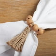 thumbnail image 5 of Better Homes & Garden Bead and Tassel Napkin Rings, Natural, 2.5"W x 6"L, 4 Pieces, 5 of 6