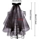thumbnail image 2 of Peinado de novia negro perla de doble capa, vestido de novia sencillo de gasa corta para mujer con peine, despedida de soltera, vestido de iglesia, regalo, baile, Halloween, primera comunión, niña, 2 of 5