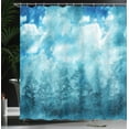 thumbnail image 4 of Ambesonne Blue Shower Curtain, Grunge Sky Foggy Night, 69"Wx84"L, Blue Teal, 4 of 5