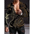 thumbnail image 1 of Camisas de manga larga con estampado retro para hombre, ropa de tendencia étnica, camisetas casuales de manga larga para exteriores de temporada para hombre, camisetas grandes para hombre, 1 of 6
