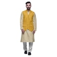 thumbnail image 1 of Atasi Printed Kurta Pajama Jacket Set Mandarin Collar Traditional Ethnic Shirt, 1 of 5