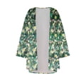 thumbnail image 5 of Aboser Chiffon Kimono Cardigan for Women 3/4 Sleeve Lightweight Summer Cardigans Cute Floral Print Cover Up Loose Beach Blouse Tops 2026 Green L, 5 of 5