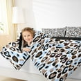 thumbnail image 2 of Feelyou Blue Cheetah Print Full Size Comforter Sets, Leopard Fashion Bedding Comforter Set, Modern Geometric Reversible Bedding Sets, Luxury Bedroom Decor, 3 Pieces, 2 of 8