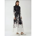 thumbnail image 2 of Printed Long Sleeve Maxi Dress with Belt, 2 of 6