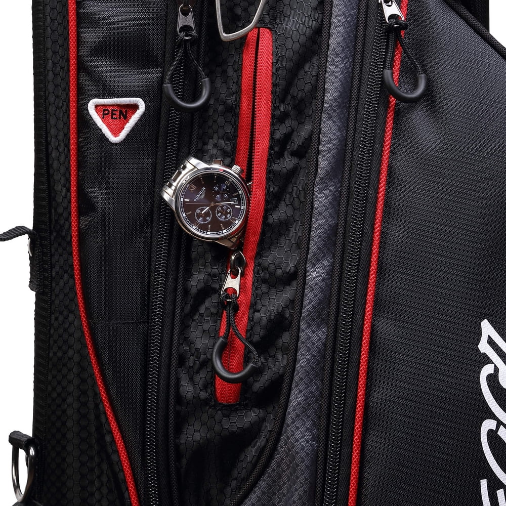 MacGregor Golf Response Stand Bag, 9" Top, 6-Way Divider, Black/Red, 5 lbs