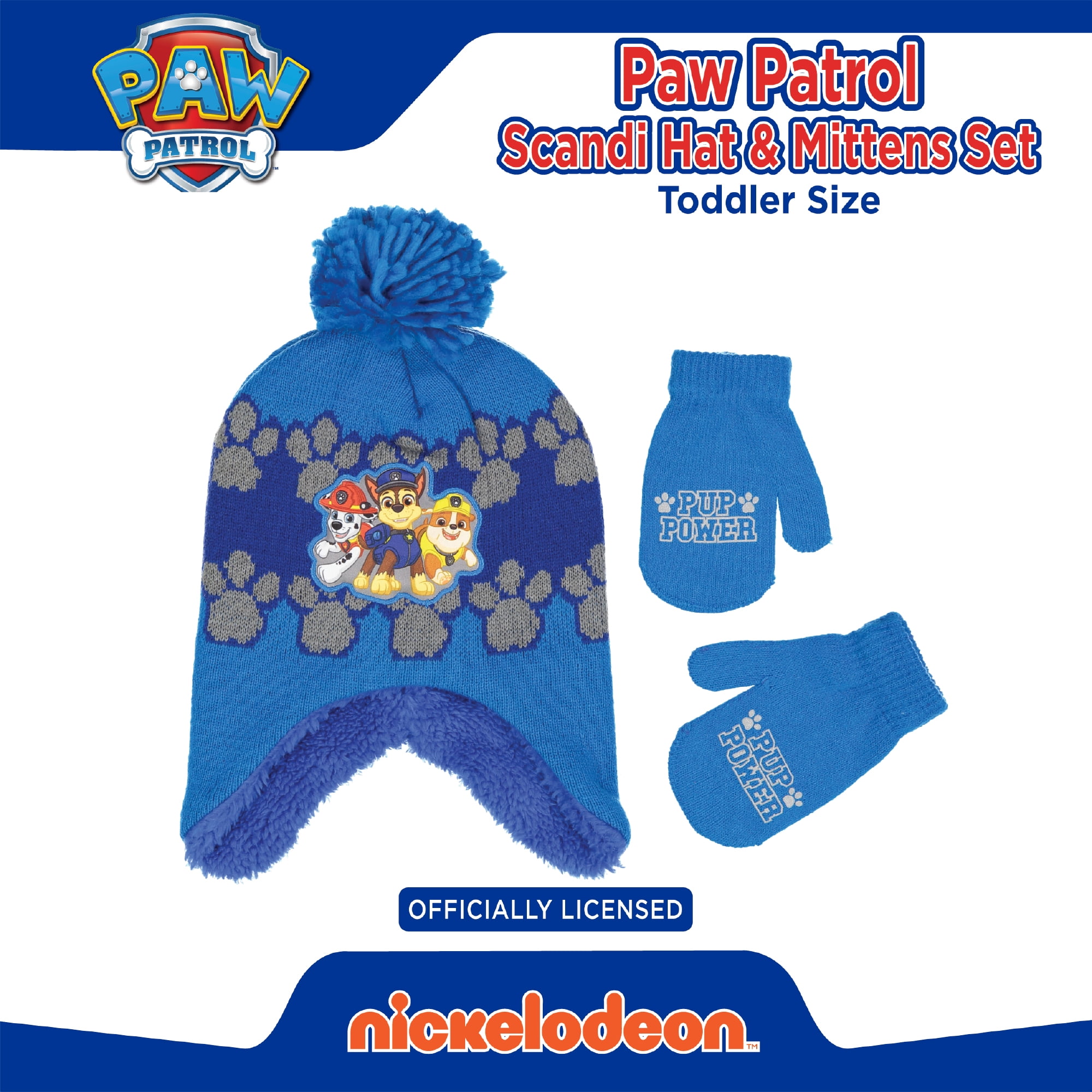 One Size  Youth Toddler Girls Nickelodeon Sunny Day  2-Piece Set Hat & Mitten 