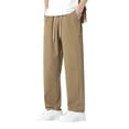 thumbnail image 2 of Men's Golf Hiking Pants Dress Pants Wrinkle Free Flat Front Side Pockets Stretch Straight Leg Casual Work Travel Pants with Elastic Waist Slacks Big and Tall Size M-4XL Yellow, 2 of 8