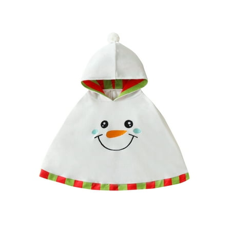 

Toddler Baby Girls Boys Christmas Cape Cute Hooded Poncho Cloak Santa Snowman Reindeer Printed Xmas Clothes