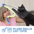 thumbnail image 4 of Juguete interactivo para gatos con forma de pelota de peluche, varita de juguete para gatos, divertido juguete de ejercicio para gatos de interior, para el hogar y tiendas de mascotas, color azul, 4 of 7