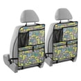 thumbnail image 2 of Cute crocodiles tropical pattern(2) 109 Pack Kick Mat Back Seat Protector With Storage Pockets, Universal Car Seat Back Organizer For Pets, Waterproof Backseat Protector For Most Car, 2 of 5