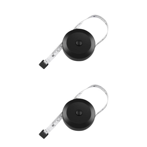 Eigraketly Cinta métrica para necesidades de costura y sastrería: cinta métrica de costura ABS precisa y fácil de usar, carcasa negra, blanco caparazón negro yo blanco 2Conjunto