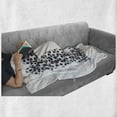 thumbnail image 6 of Letter D Soft Flannel Fleece Throw Blanket, Soccer Balls in the Form Alphabet Old School Monotone Arrangement, Cozy Plush for Indoor and Outdoor Use, 70" x 90", Black and White, by Ambesonne, 6 of 6