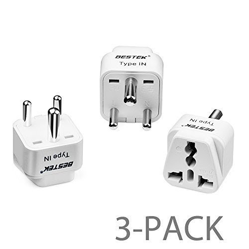 BESTEK Grounded Universal Plug Adapter Travel Plug usa to India Travel Plug converter adapter