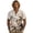 Cat Mountain Plum Blossom, variant on Koi Fish Sea Wave Print Men's Summer Linen Shirt, Cuban Collar Short Sleeve Breathable Casual Beach Button Down Shirts, Large
