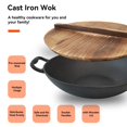 thumbnail image 5 of Keleday Wok De Hierro Fundido De 14 Pulgadas Con Tapa Woks Y Sartenes Para Saltear Pre-Sazonados Antiadherentes Con 2 Asas Wok De Hierro Fundido Hecho A Mano Chino Sin Recubrimiento Adecuado Para Toda, 5 of 5