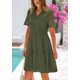 thumbnail image 4 of Vestido PRETTYGARDEN para mujer, manga corta, cuello en V, ojales 2025, 4 of 9