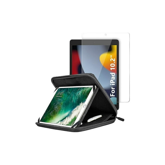 SaharaCase Apple iPad 10.2 & 10.9" Protection Bundle Sleeve/Organizer Case with Tempered Glass