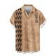 thumbnail image 5 of Blusa y camisa de manga corta con cuello vuelto Camisa casual para hombre Camisa de bolos vintage de manga corta Camisas de verano de playa cubana Camisa con botones Blusa para hombre Poliéster, 5 of 6