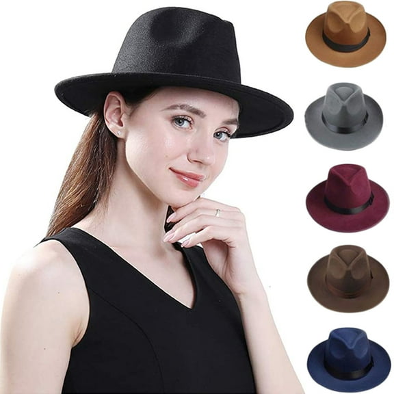 Manunclaims Indiana Men & Women's Wool Felt Water Repellent Outback Fedora with Belt Buckle, Panama Hat