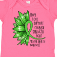 thumbnail image 4 of Inktastic Mental Health Awareness Green Sunflower Ribbon Boys or Girls Baby Bodysuit, 4 of 5