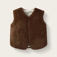 thumbnail image 2 of NIEWTR Toddler Vest Boys Girls Fleece Vest Kids Fall Winter Clothes Boy Sleeveless Jacket Athletic Coat(B-Brown,6-12 Months), 2 of 5