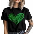 thumbnail image 3 of Camisetas informales de manga corta con trébol de corazón verde para hombre, camisetas gráficas, 3 of 8
