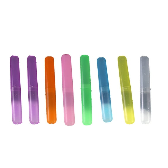 ACDANC Bathroom Products for Kids 8 Pack Portable Toothbrush Case Holders Travel Cover New Tube Plastic Box Multicolor Set