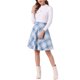 thumbnail image 2 of Falda A Línea de Mujer INSPIRE CHIC con Cintura Elástica, Largo a la Rodilla, S Azul Beige, 2 of 6