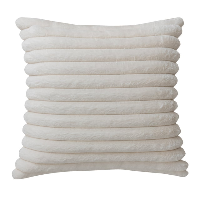 Clearance!Funda De Almohada,Fundas De Almohada Decorativas De Felpa Suave A Rayas para Sofá con Respaldo De Terciopelo para Sofá,Cama,Sala De Estar,Blanco Crema