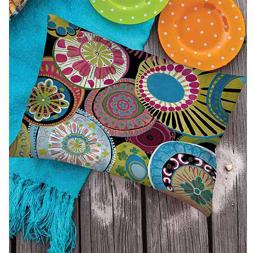 Thumbprintz Umbrella Frenzy Outdoor Decorative Throw Pillow