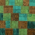 thumbnail image 1 of Ahgly Company Machine Washable Indoor Square Patchwork Turquoise Blue Transitional Area Rugs, 6' Square, 1 of 4