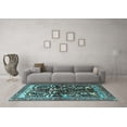 thumbnail image 3 of Ahgly Company Indoor Square Persian Light Blue Traditional Area Rugs, 3' Square, 3 of 4
