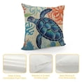 thumbnail image 4 of COMIO   Ocean Theme Throw Pillow Covers Mediterranean Style Decorative with Sea Turtles/Coral Cushion Cover Beach Nautical  Decorative Pillowcases, 4 of 5