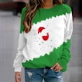 thumbnail image 1 of Hauts d'Automne pour Femmes Pull de Noël Imprimé Col Rond Manches Longues Vert S, 1 of 4