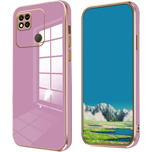 Compatible with Redmi 10A Case for Women, Ultra Soft Shockproof Cute Plating Electroplate Protective Case TPU Bumper Phone Case for Xiaomi Redmi 10A (Purple)